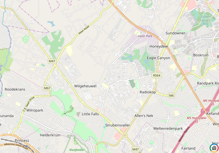 Map location of Honeydew Manor